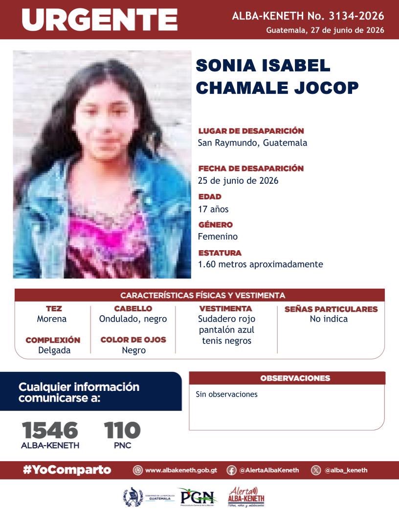 SCSPGT's tweet photo. ¡Ayúdanos a encontrar menores desaparecidos en Guatemala! 🚨

Si tienes alguna información, comunícate al 1546 y 110. ☎️ https://t.co/4YijYLOEpf