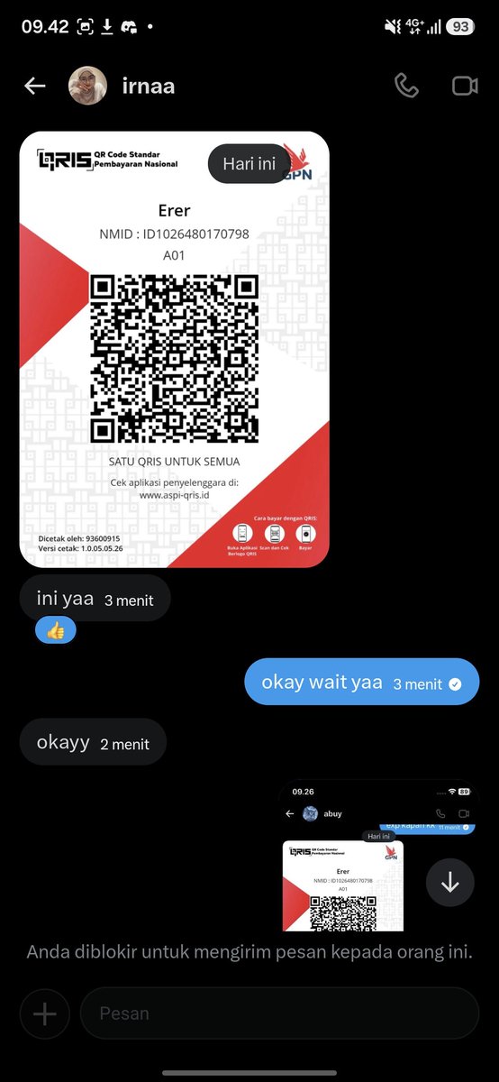 wonworldx's tweet photo. guys yg mau beli robux pake voc samsung hati hati ya sama user ini, dia penipu. nama qris nya Erer, aku hampir ketipu untung search dulu sebelum tf #zonauang https://t.co/OSvbNMpsWp