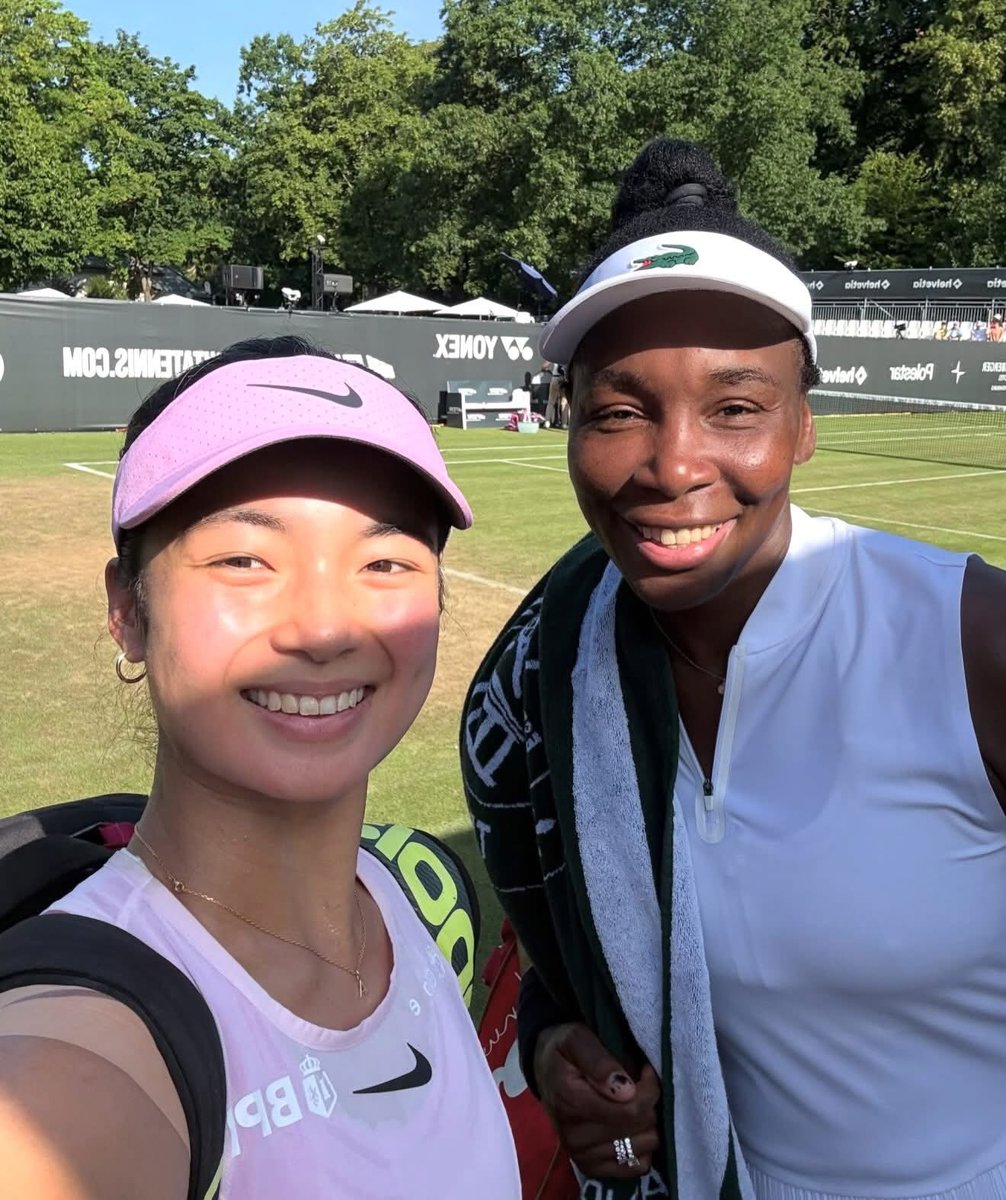crossiiini's tweet photo. venus williams on alex eala & their dubs partnership at bad homburg 🎾

“she’s great. her parents are great. i got to meet them too. overall they seem to be very nice humans which helps you be better tennis players i think. she’s very competitive on the court

i think we were a great team. we just needed a little more time together. we never even got the chance to practice before we played the doubles. i hope we get the chance to team back up again”

h/t to ms @/DYANCASTILLEJO