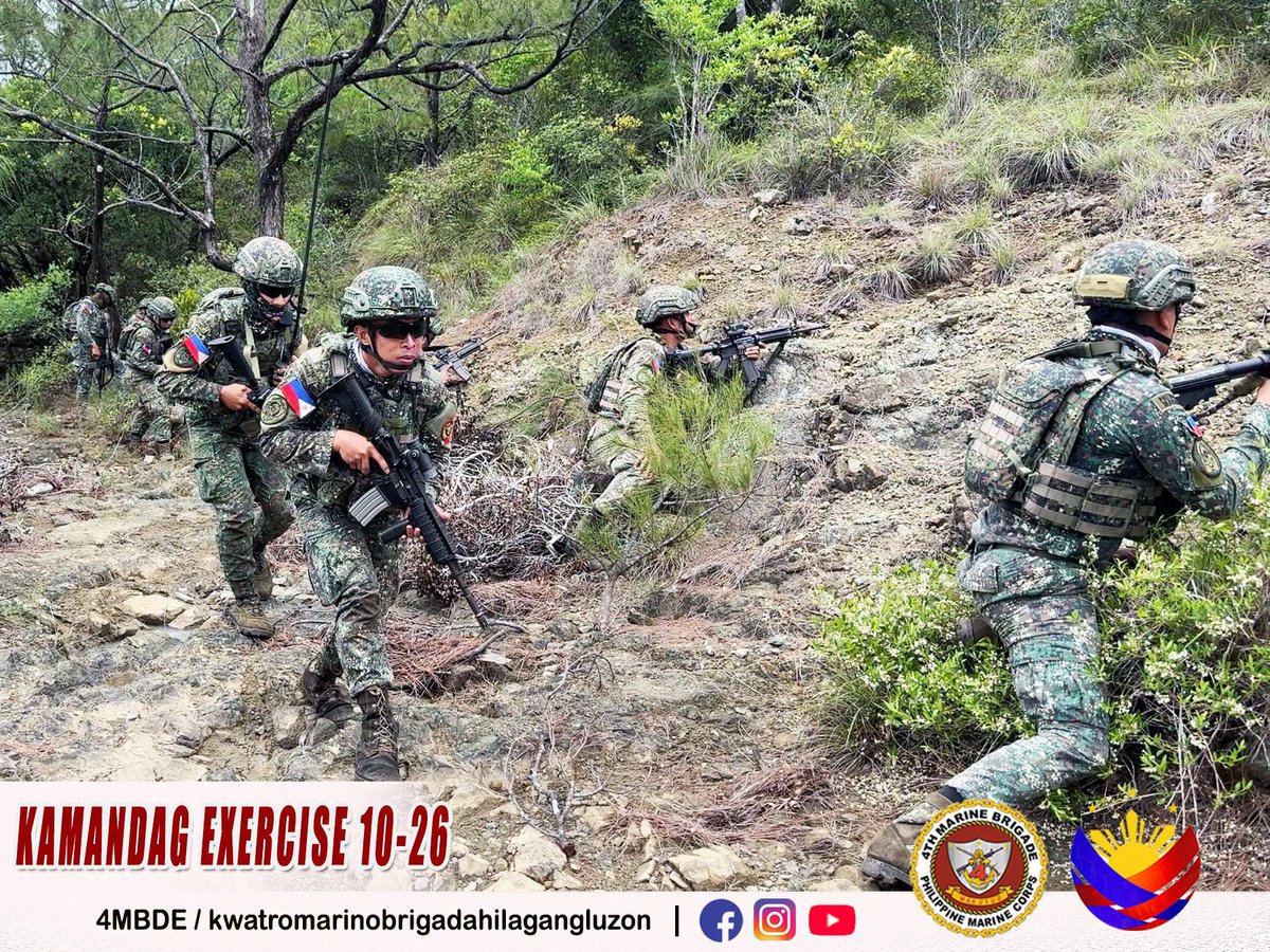 Philippine_Navy's tweet photo. AIRFIELD SEIZURE AND AIRFIELD DEFENSE | The Headquarters, 4th Marine "Makusug" Brigade successfully facilitated the conduct of the Airfield Seizure and Airfield Defense Event as part of Exercise KAMANDAG 10-26 at Paredes Air Station, Brgy. Sapat, Pasuquin, Ilocos Norte on June 24, 2026.

PN @128: Modern and Ready, Strong and Steady — Credible in Mission, Always Mission-Ready

#ProtectingtheSeasSecuringOurFuture
#ModernMultiDomainSelfReliantCrediblePartner
#PN128AlwaysMissionReady
#OneAFPOnePhilippines
#StrongAFPStrongPhilippines
#MatatagNaSandigan
#AFP90
