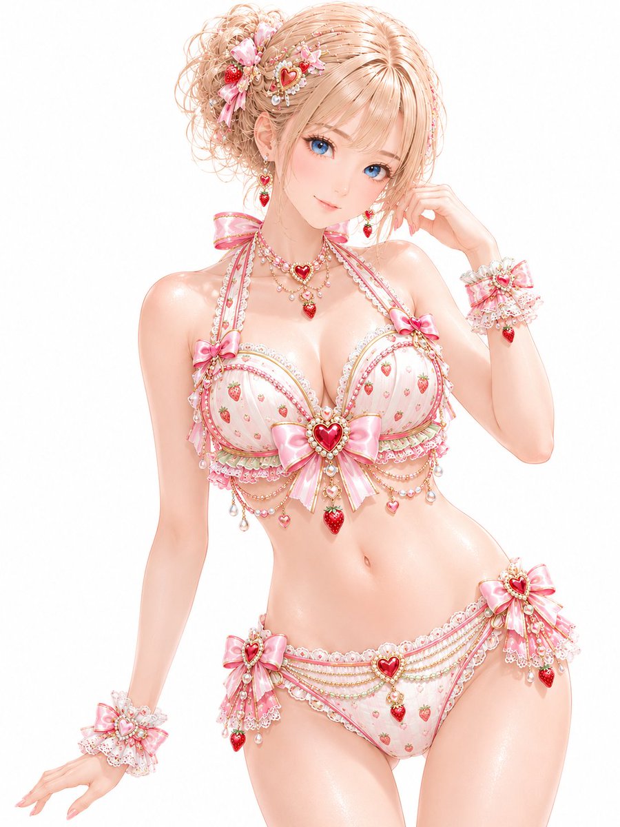 ふぁむふぁいページ 👗AI衣装デザイン図鑑👗 Megumix Idol Swimwear Collection Strawberry
