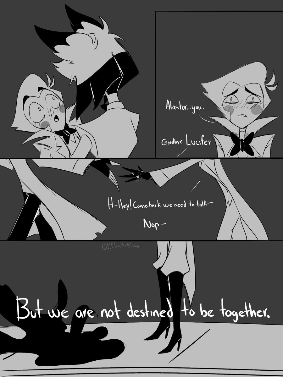 Bl4nr3's tweet photo. Day 3: Fated

Well, I had an idea in the middle of all that and I needed to get it out at all costs. Alastor is afraid of rejection, but he ran away just when they were about to give him the answer he so desperately wanted. 

#radioappleweek2026 #radioapple https://t.co/pYvq6uuXSP