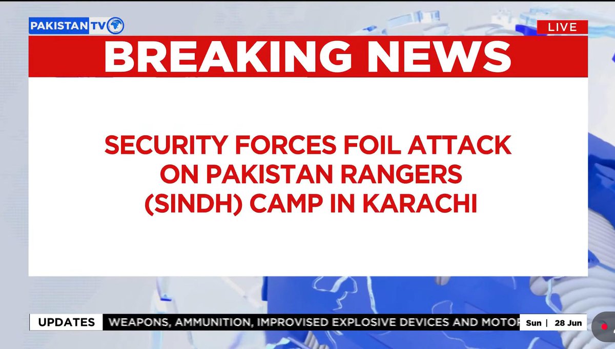 Security Forces Thwart Terrorist Assault on Pakistan Rangers Camp in Karachi; Three Soldiers Martyred