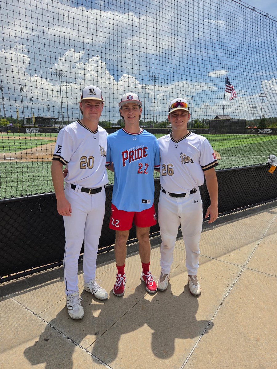 MCATornadoBASE's tweet photo. @Aidan_Broke2453, @WalkerMcGin, &amp; @JKlokis26 at the @prepbaseball 16U National Championship in Georgia! https://t.co/4SsFPXcBco