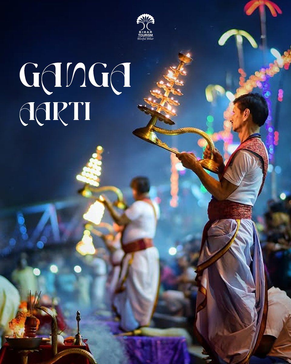 TourismBiharGov's tweet photo. Soulful Sunday | Witness the divine grace of the Ganga Aarti in Patna, where the glow of lamps, sacred chants, and flowing prayers create an atmosphere of peace, devotion, and spiritual bliss.
#gangaaarti #patna #bihartourism #spiritualhealing #Ganga #vibesofvisuals #Divine #moments #sacred #faithanddevotion #Exploremore #incredibleindia #virałpost #peaceiswithinyou
@singh_loke34264 @kedarguptain @incredibleindia @tourismgoi