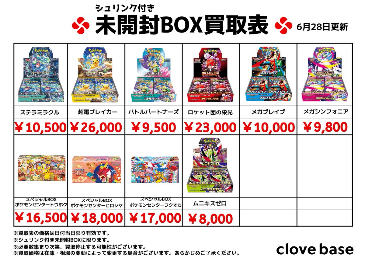 🌟シュリンク付き未開封BOX買取表⭐️ #バイオレットex #ポケモン