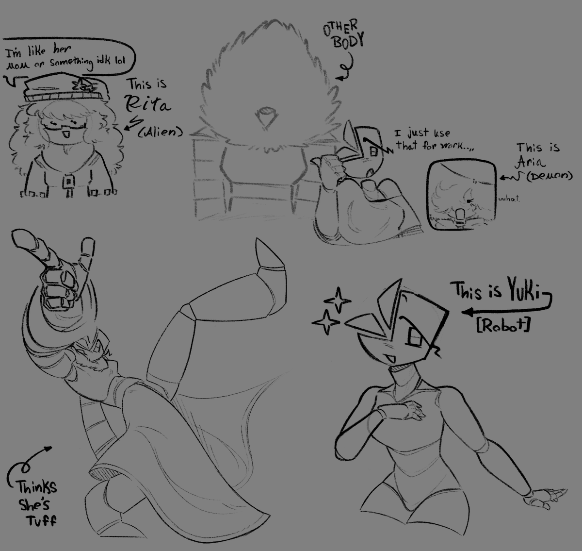 some doodles of my ocs