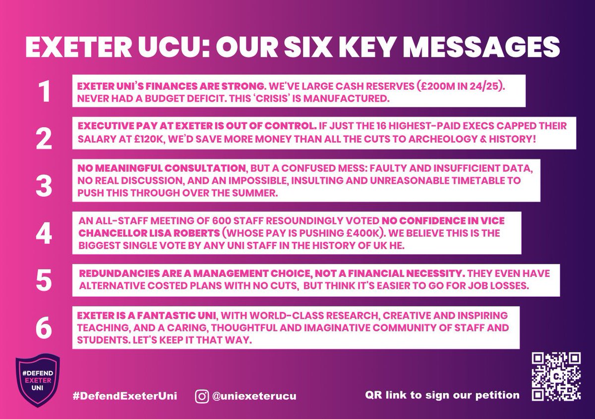 amycutler1985's tweet photo. Don't forget the crucial info that these redundancies / gutting of the Humanities and the 8th top English department in the country (and reason Exeter achieved its Russell Group status) are NOT FOR A FINANCIAL RATIONALE. https://t.co/9SLEnzmaR3