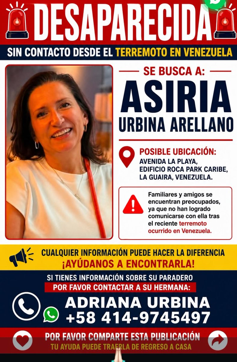 Jmoraruza1's tweet photo. @CaracasTerremot @majosolo Aún desaparecida https://t.co/PJaKTTA1nj