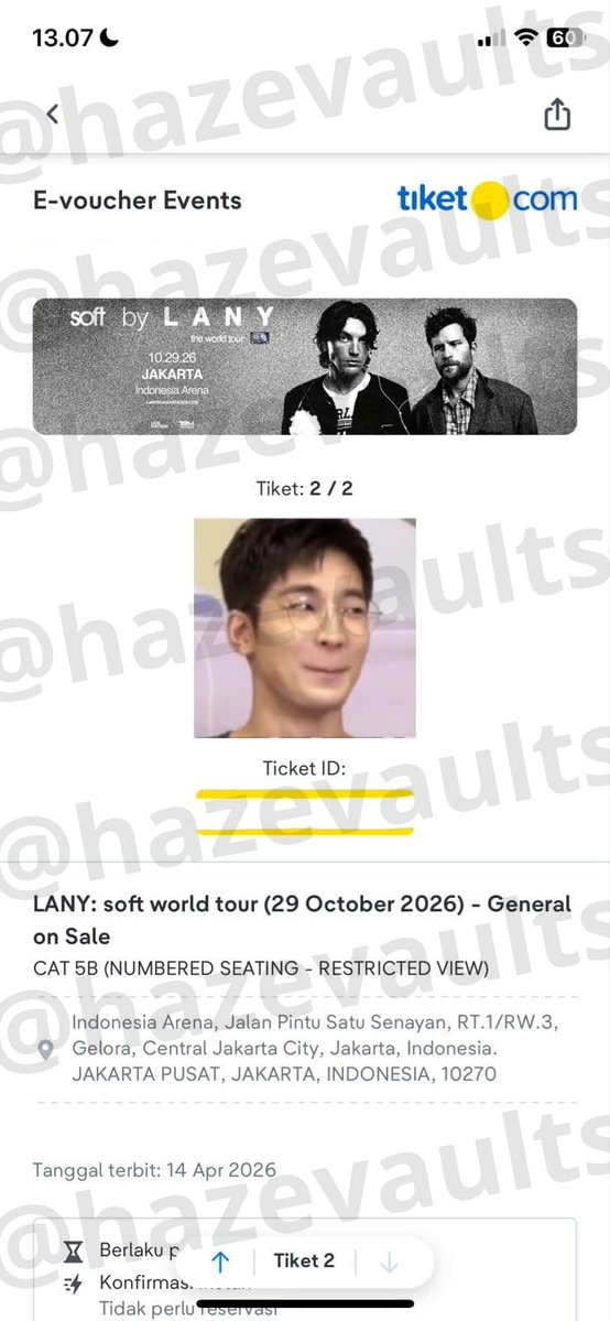 hazevaults's tweet photo. WANT TO SALE
SOFT TOUR BY LANY JAKARTA
29 OCTOBER 2026
DAY 1 - CAT 5B (1 ticket)
IDR 1.600.000 (include penginapan)
Full Payment/DP min. 1juta
Dibantu sampe wristband cod venue

Tag wts wtb soft lany jakarta tiket ticket hotel penginapan bobobox bobopod https://t.co/Wcjk7F132X