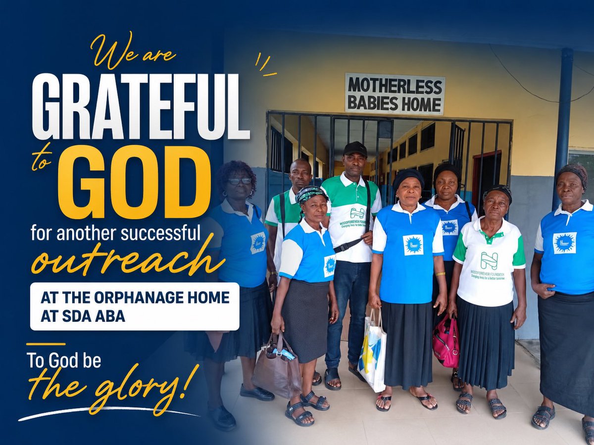 NgoziforeverF's tweet photo. GRATEFUL TO GOD! 

With hearts full of gratitude, we thank Almighty God for another successful outreach at the Motherless Babies Home, SDA Aba.

It was a privilege to share God’s love through acts of kindness, fellowship, and support with the children. We are grateful for the opportunity to be a blessing and to put our faith into action.

Our sincere appreciation goes to everyone who contributed through prayers, donations, and their time to make this outreach a success. Your generosity and commitment made a meaningful impact.

“Let all that you do be done in love.” — 1 Corinthians 16:14

To God alone be all the glory for His faithfulness and grace. May He continue to bless every hand that gave and strengthen us for even greater service.

#GratefulToGod #SuccessfulOutreach #SDAAba #MotherlessBabiesHome #ServingWithLove #FaithInAction #ToGodBeTheGlory #CommunityImpact