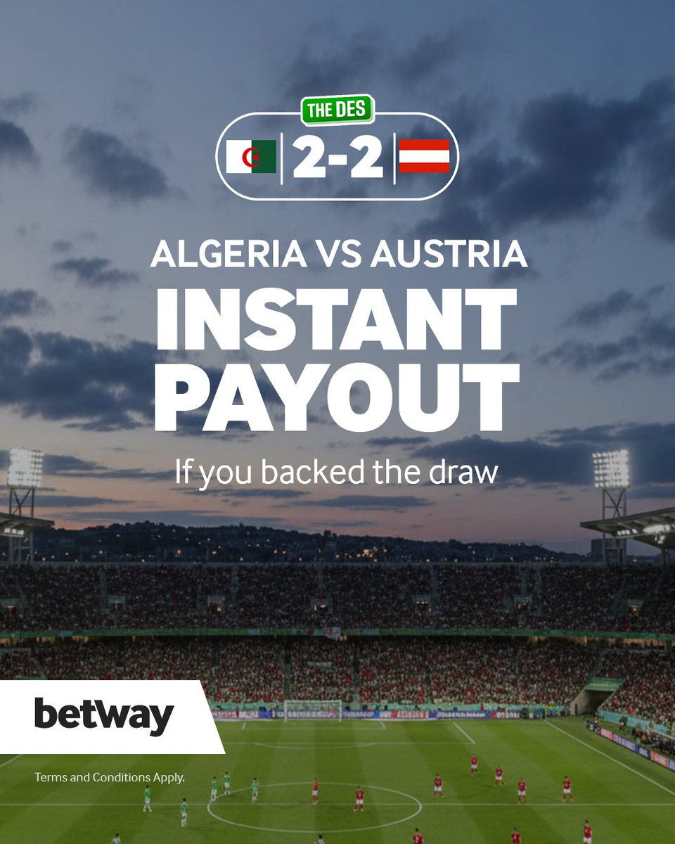 Betway_Zambia's tweet photo. Backed the draw and at 2-2 we paid you already 💸 More action coming—don’t miss the next one 👀 #InstantPayout #TheDes https://t.co/0YvGVgSLUQ