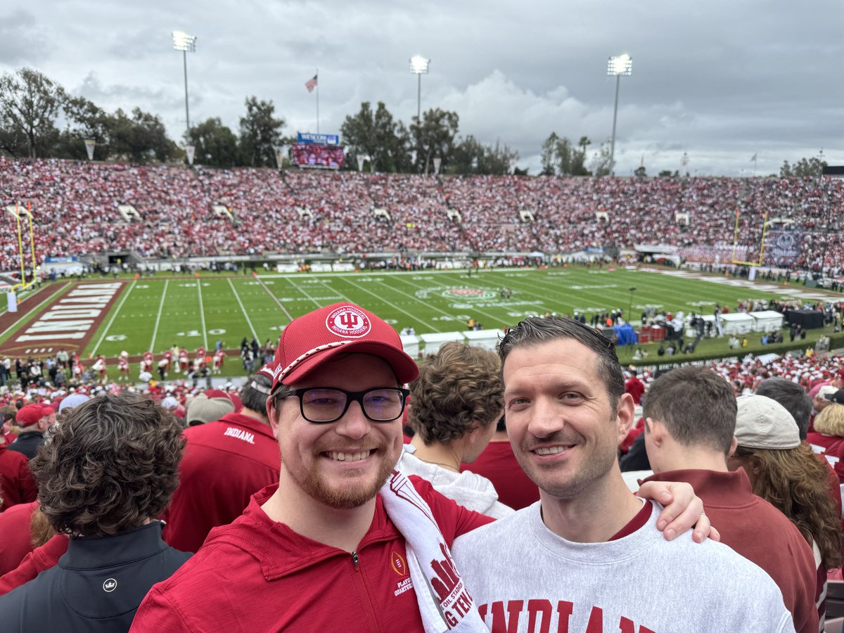 wat_it_be's tweet photo. My first child was born in mid-December, but somehow my wife signed off on me going to 2 of 3 games on 24 hour trips. Same clothes because yes. #neverdaunted #iufb https://t.co/klQBbuqia2