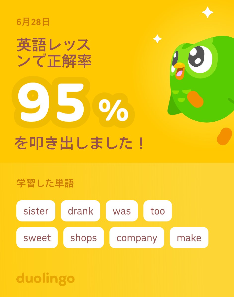 3480_3480's tweet photo. Duolingoで英語を学習中だよ！ゲーム感覚で気軽にできるDuolingoで一緒に学びませんか？ https://t.co/CfkzvHlAae