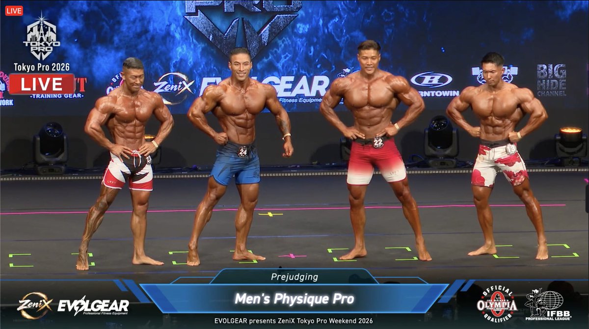 bodybuilding_pz's tweet photo. 東京プロ
メンズフィジーク 1st コールアウト

TOP4🔥
Ryo Terashima🇯🇵
Junpei Taguchi🇯🇵
Heng Zhao🇨🇳
Naoya Amano🇯🇵 https://t.co/qmBeSYWqFh