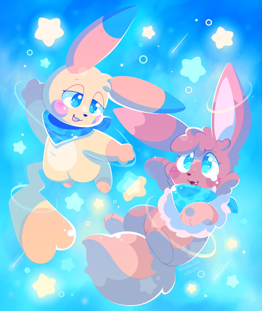 plushybluecat's tweet photo. in a sea full of stars...you'd still be the brightest one i see 🌌🌟

[#pokemon #pokemonoc #pmd] https://t.co/DsOjvpIjCD
