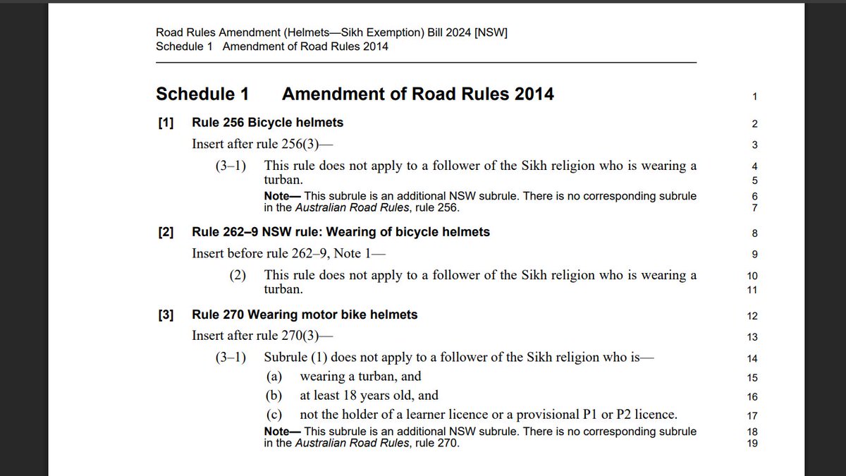 Ausbobsmit's tweet photo. They're allowed to carry knives and now they are exempt from wearing helmets. 

I remember when immigrants moved to Australia and integrated into the community. Now they seek to change our laws to suit themselves. https://t.co/4amm21XndK