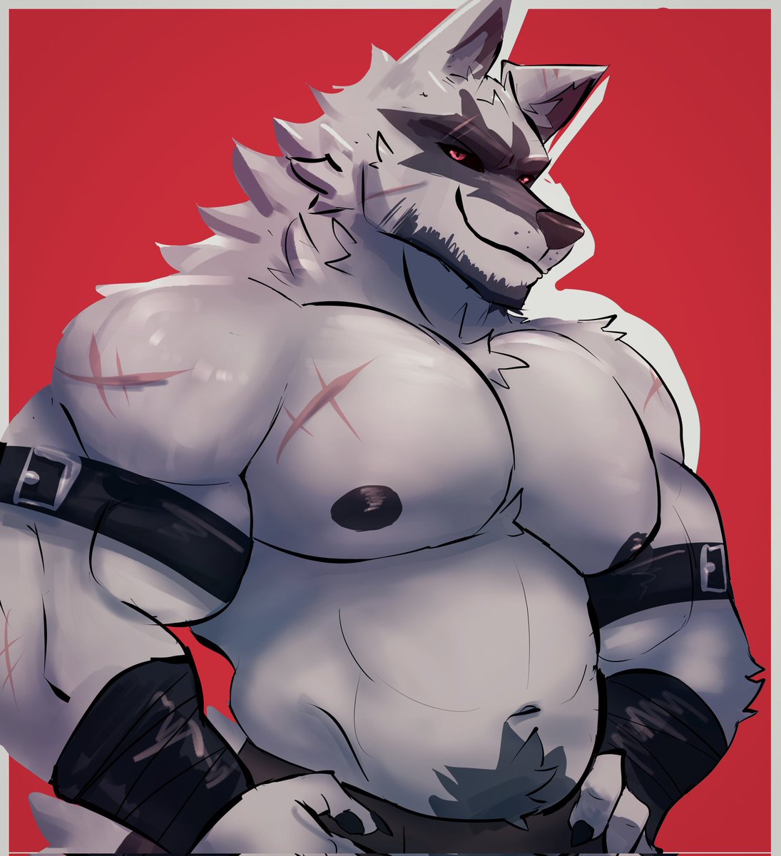 Kt_Shaddow's tweet photo. 🟥🐺

#furryart >< #deathwolf https://t.co/IRowXba6uM