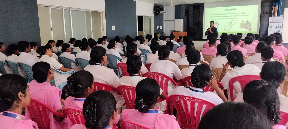 VMACON1991's tweet photo. Vinayaka Mission's Annapoorana College of Nursing, Salem, organized a Guest Lecture on *"First Aid and Common Emergency Conditions"* on 25.06.2026. https://t.co/tGmvIVkDKc