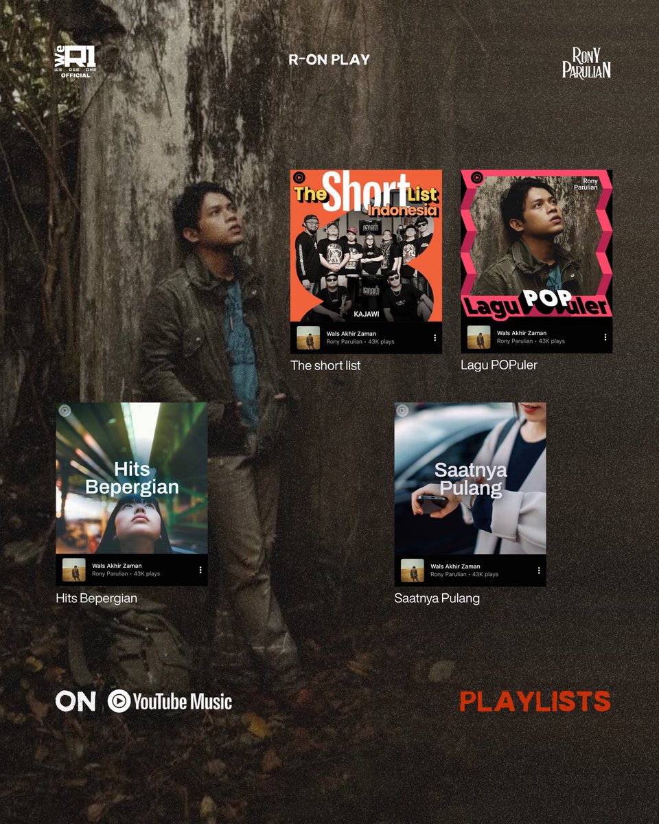 We_R1Official's tweet photo. Weekend pas banget buat dengerin lagu 💃

Ini dia playlist yang ada Wals Akhir Zaman nya. Buruan dengerin dan save playlist nya!
#RonyParulian #WalsAkhirZaman https://t.co/2UnhdM5eUH