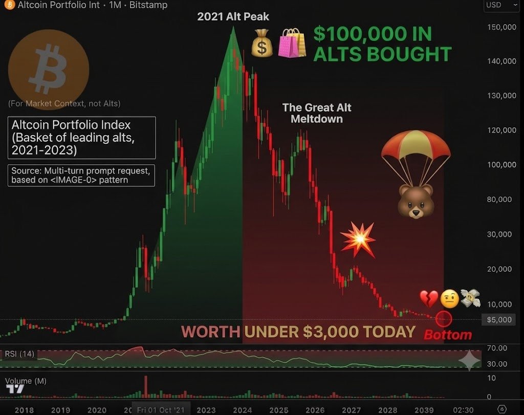 Victornguyen10x's tweet photo. 100k USD mua Altcoin năm 2021 giờ còn chưa đầy 3k USD.

5 năm gồng lỗ đổi lại con số 0 tròn trĩnh.

Chắc nhiều ae cũng  đang ôm một mớ coin và tự huyễn hoặc bản thân rằng "lần này sẽ khác" giống mình nhỉ 🥲🥲🥲 https://t.co/q2izHSAsBv