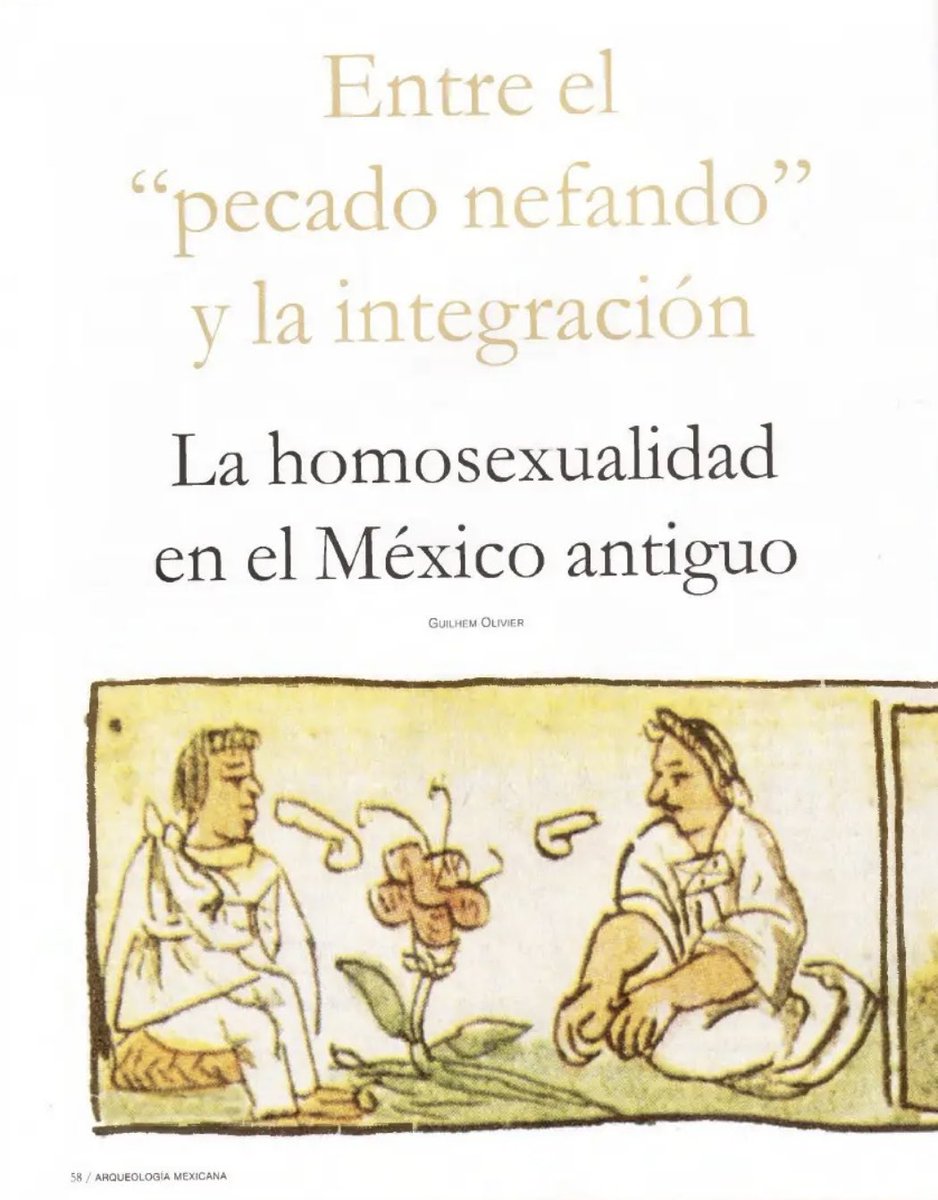 aldo_sauza's tweet photo. El día de hoy les recomiendo el texto de Guilhem Olivier sobre la homosexualidad en el México antiguo, donde se estudia la concepción de la homosexualidad por los antiguos nahuas y su mención en los textos del siglo XVI, así como una forma de travestismo en la religión. https://t.co/tD6OOusSjI