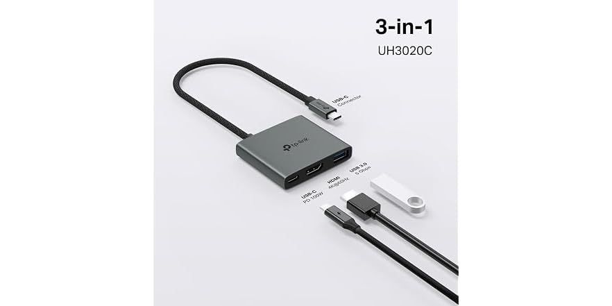 Wario64's tweet photo. TP-Link USB-C Hub 3-in-1 Multiport Adapter is $4.99 on Woot w/ code WOOTDOCK (or possibly free for new customers/first order) https://t.co/1hbzstEVqI #ad https://t.co/5bwkavzN2S