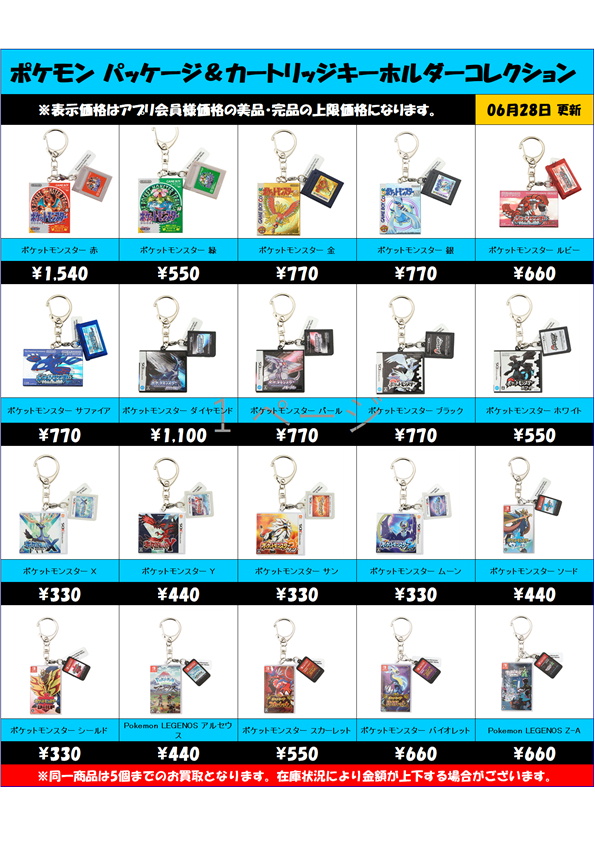 ポケモン パッケージ＆カートリッジキーホルダーコレクション 30周年