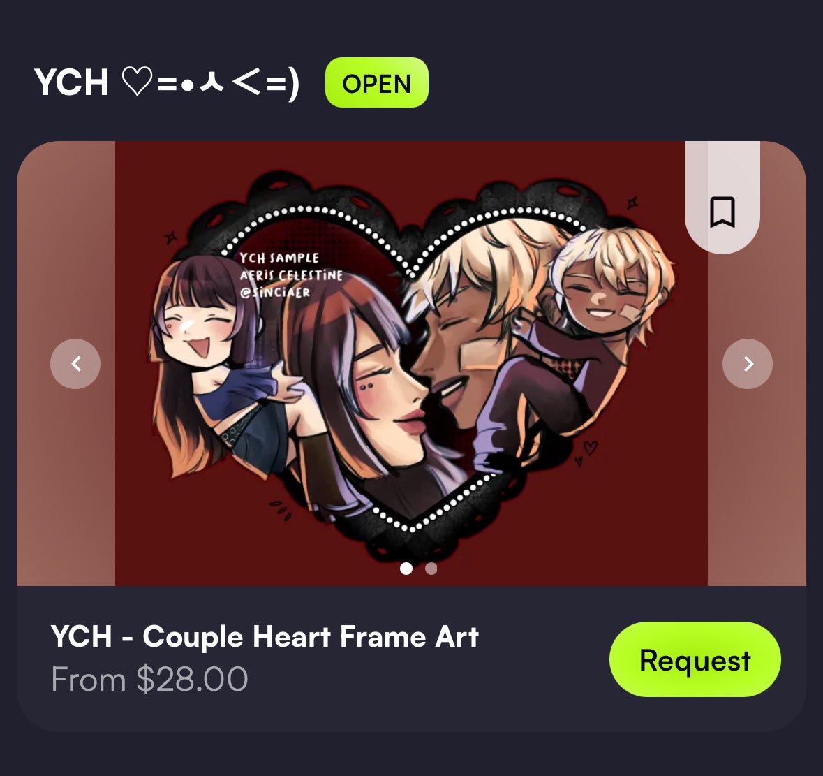 sinciaerr's tweet photo. YCH COMMS OPEN :3!! 
for only $28!! 
https://t.co/AEi33Lr9Kq

#vgen #artcommission #artcomms #commissionsopen #artistssupport https://t.co/aYy9yaa7Pf