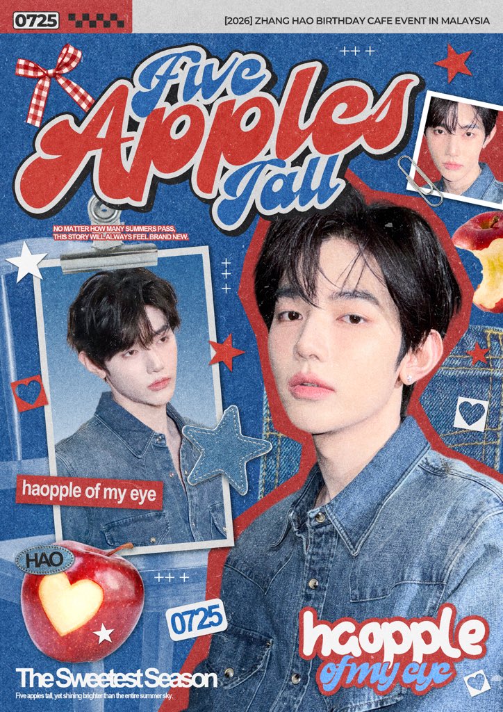 ZHANGHAO_MY's tweet photo. 𝙕𝙝𝙖𝙣𝙜 𝙃𝙖𝙤 26𝙩𝙝 𝘽𝙞𝙧𝙩𝙝𝙙𝙖𝙮: 𝙁𝙞𝙫𝙚 𝘼𝙥𝙥𝙡𝙚𝙨 𝙏𝙖𝙡𝙡 🍎 

📍 Silverfox, Kuala Lumpur
📆 25th July 2026
🕰️ 12:00PM - 5:00PM 

𝘴𝘵𝘢𝘺 𝘵𝘶𝘯𝘦𝘥 𝘧𝘰𝘳 𝘮𝘰𝘳𝘦 𝘥𝘦𝘵𝘢𝘪𝘭𝘴, 𝘴𝘦𝘦 𝘺𝘰𝘶 𝘵𝘩𝘦𝘳𝘦.ᐟ 

#HaoppleSeason #ZHANGHAO #장하오 #章昊 #ジャンハオ https://t.co/UOJ91RnVHW
