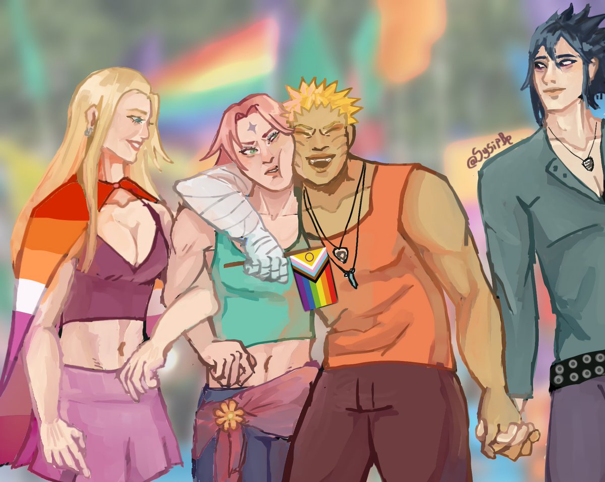 SisypBe's tweet photo. hoy fue el pride en mi ciudad y por eso lo subo hasta hoy lol

#narusasu #sakuino https://t.co/xVoLsigzKk