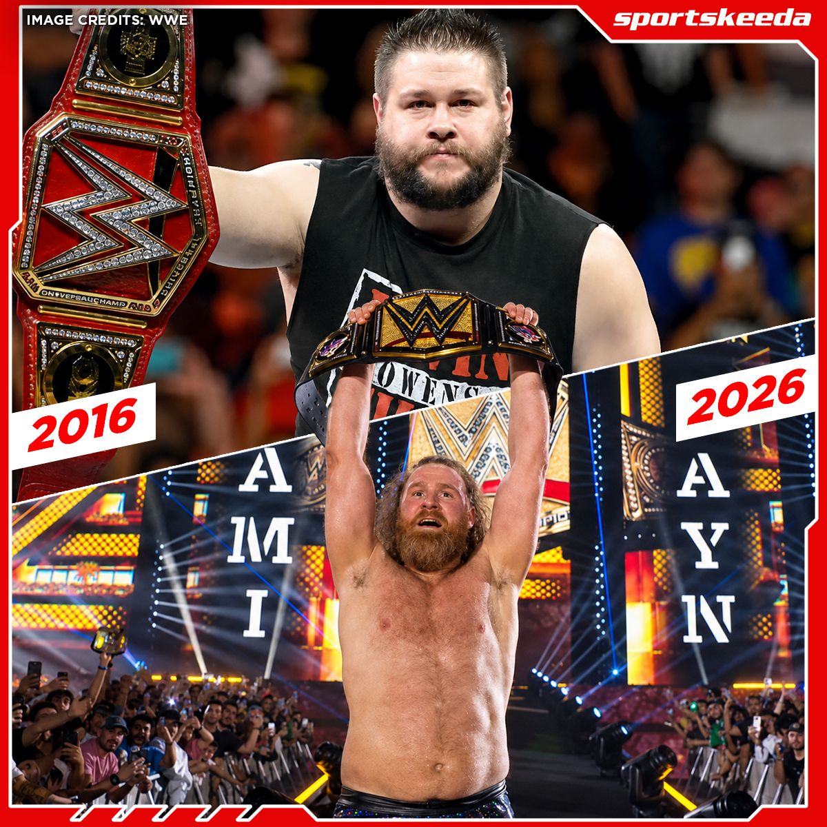 SKWrestling_'s tweet photo. Sami Zayn joins his best friend as a world champion, after almost 10 years of Kevin Owens' first world championship.

@SamiZayn @FightOwensFight https://t.co/pGTTYb2jzc