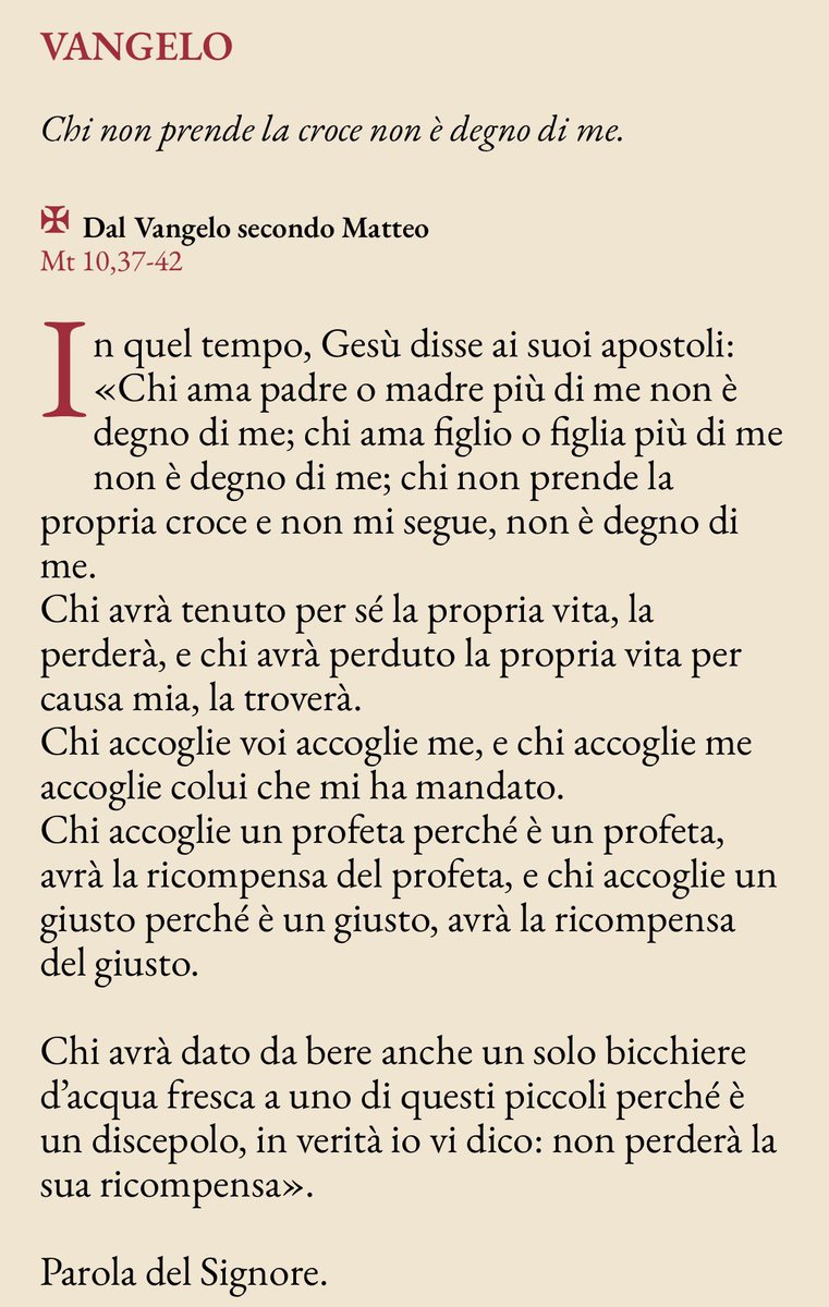 pregarelaparola's tweet photo. #pregare la Parola di oggi: accogliere te e la tua croce ✝️
#VangeloDiOggi #vangelodelgiorno https://t.co/wL93E3NRDP