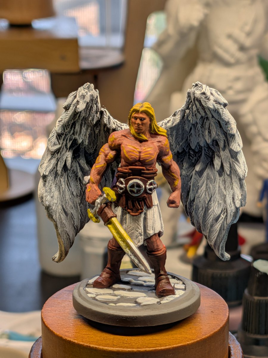 jaerod73's tweet photo. Angel from heaven and demons nightmare! #deliverance #boardgames #dnd #rpg #angel @BoardGameGeek #miniaturepainting #artㅤㅤㅤㅤ https://t.co/QfMTeo2peG