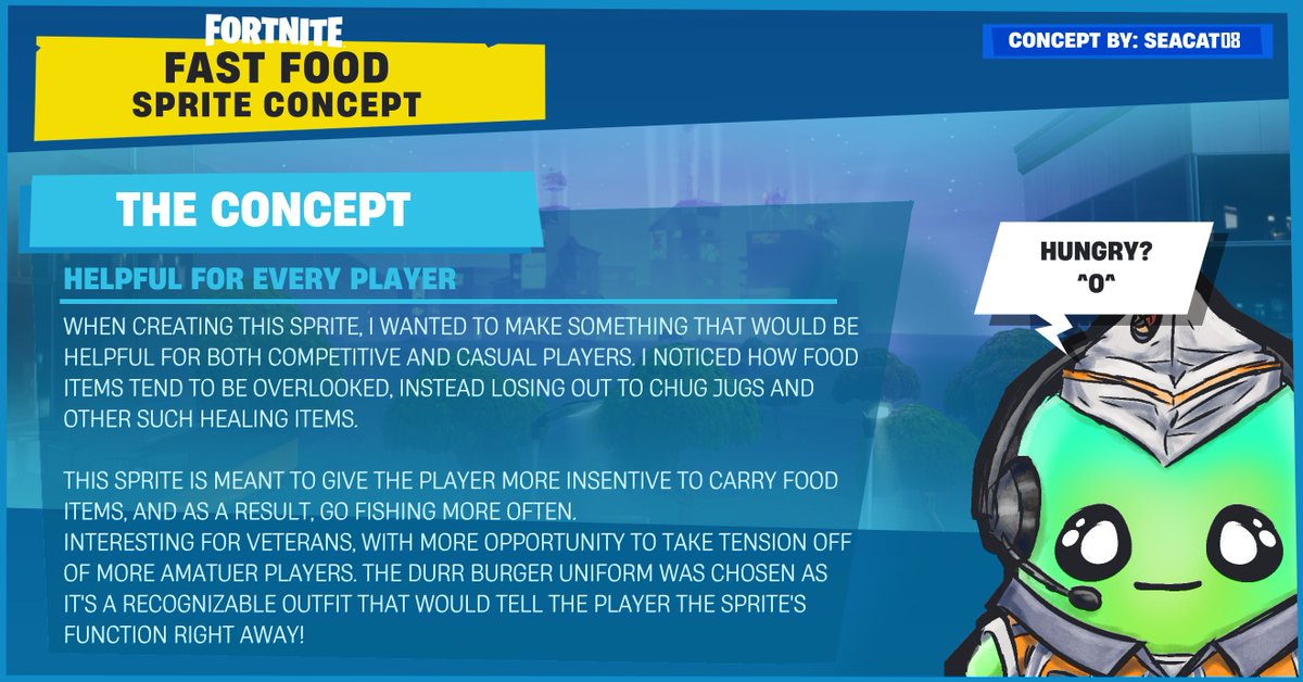 sup3bro's tweet photo. My second entry to the #DesignASprite contest. This time around I designed a sprite wearing the Durr burger uniform, (gotta rep team Durr burger somehow🍔🔥)

He can make your food items taste so good, they give you bonus health depending on the level of the sprite! https://t.co/PT5gsbWDZi