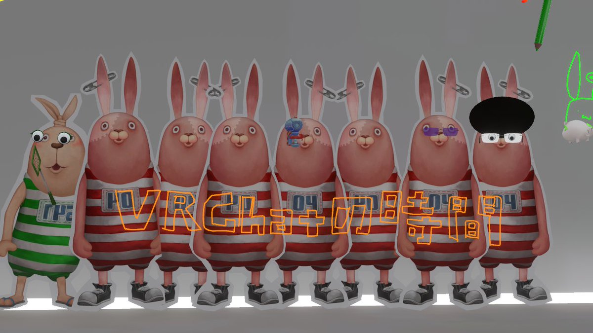 k_w_vr's tweet photo. ウサビッチ20周年記念企画！
VRChatのGeekJackVRワールドにて開催中！！

本日の12:00の開始時刻に合わせて大勢の皆さんに、お越しいただき本当にありがとうございました。

また、とみおか監督（ @Satoshi_Tomioka  ）はじめ、カナバングラフィックス様( @KanabanGraphics  )の皆様にもお越し頂き本当にありがとうございました。

20周年のアニバーサリーをキッカケに、カナバングラフィックス様の作品をVRChatのたくさんの方々に知って頂きたいです。

また、本日、ねぎらいのお言葉も来場の皆様からもたくさんいただきました。
それがとてもうれしかったです。

期間中、かわいいプーチンとキレネンコのぺらアバターがゲットできますので、ぜひ、GeekJackVRワールドに立ち寄って頂ければ幸いです。

#USAVICH20th ©2026 Viacom.