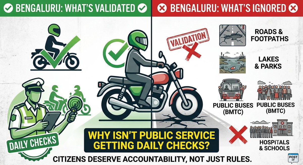 BanglorianFan's tweet photo. Rules for citizens vs. Accountability for infrastructure? 🤔
@CMofKarnataka @GBA_office
@krishnabgowda Why is the burden of compliance only on d common citizen, while basic public infrastructure gets ignored?
#NammaBengaluru #Accountability #BengaluruTraffic #BMTC #fixbengaluru https://t.co/xmTidnhzA5