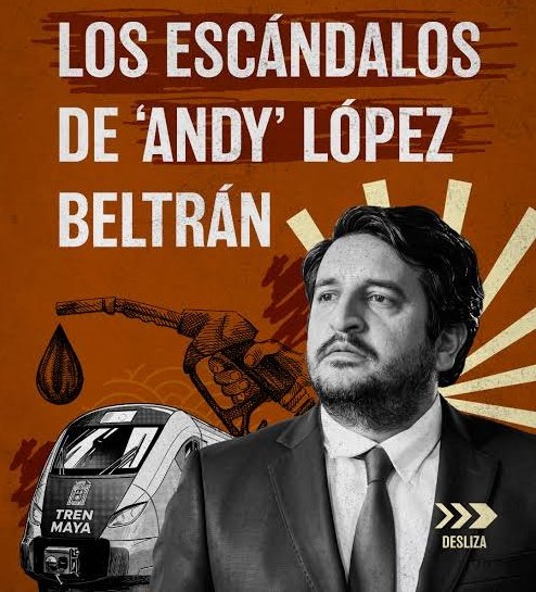 Halialuz's tweet photo. 🔴Andy López 

No olvidar los nexos de este delincuente:
Amilcar Olan y los contratos del tren maya que provocó descarrilamientos 
Red de corrupción de contratos 
Viajes y vida de lujo que no cuadran con su sueldo
Investigado por huachicol fiscal
Moches 

NARCO POLITICO‼️ https://t.co/GjUsQwUU7C