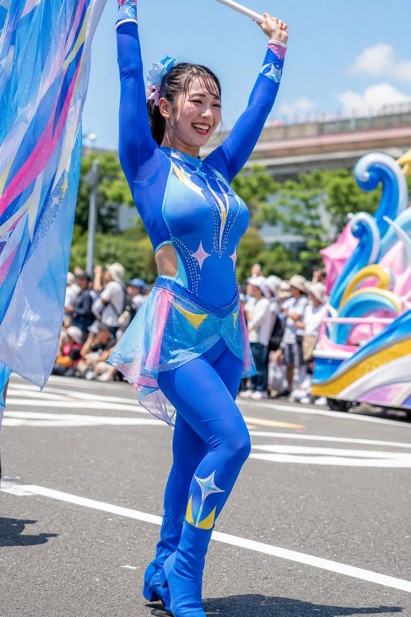 WomanArchive_JP's tweet photo. 昼のパレード見に行ったら、
青の衣装のダンサーさんが
ずっと眩しかった。笑

ついつい最後まで見ちゃうよね🙂

みんなはパレードって
前で見る派？遠くから眺める派？

#パレード見物 #テーマパーク #昼スナップ #週末特集 #リアルAI https://t.co/7j0nYDioU9