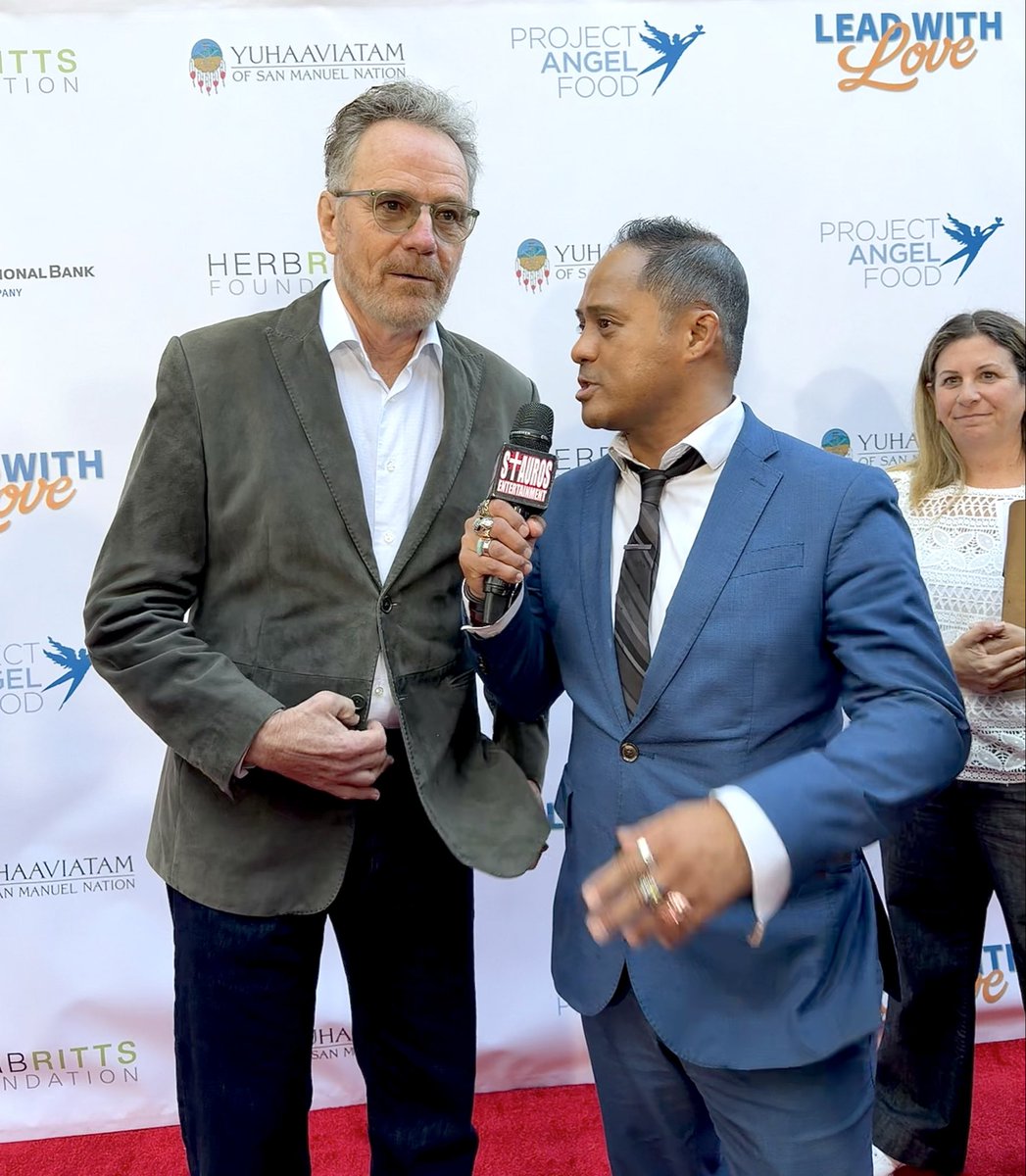 TyroneTann's tweet photo. Ya know it’s a COOL EVENT, when the Always Awesome & Sweet; (Oscar Nominated, Golden Globe & Emmy Awards Winning Actor) #BryanCranston, shows up to show his Support! #SneakPeek Red Carpet Highlight Moment from Tonight’s #ProjectAngelFood’s #LeadWithLove 7 Charity-Telethon Event! https://t.co/FWeDS9afST