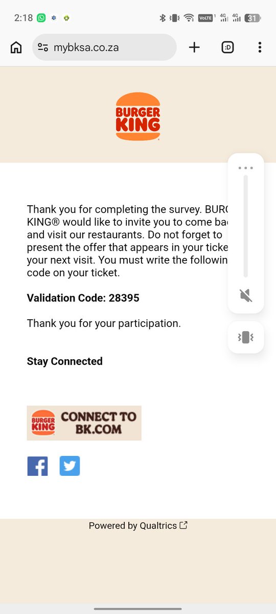 Ash_Gu's tweet photo. @BurgerKingZA BK Rustenburg yesterday after buying best wings ever original chicken and a Whopper w cheese I wanted to redeem my survey free burger the manager by the name of David refused saying that he needs slip of my old purchase while I have the code as attached, since when? https://t.co/p8dblGiwEs