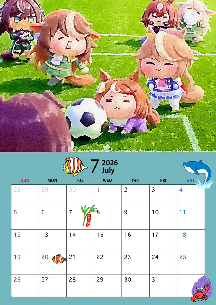 Niziiro_Lemon_4's tweet photo. 7月のカレンダーが出来たし…
#たぬき
#ウマ娘 https://t.co/J9gnzO4PCy