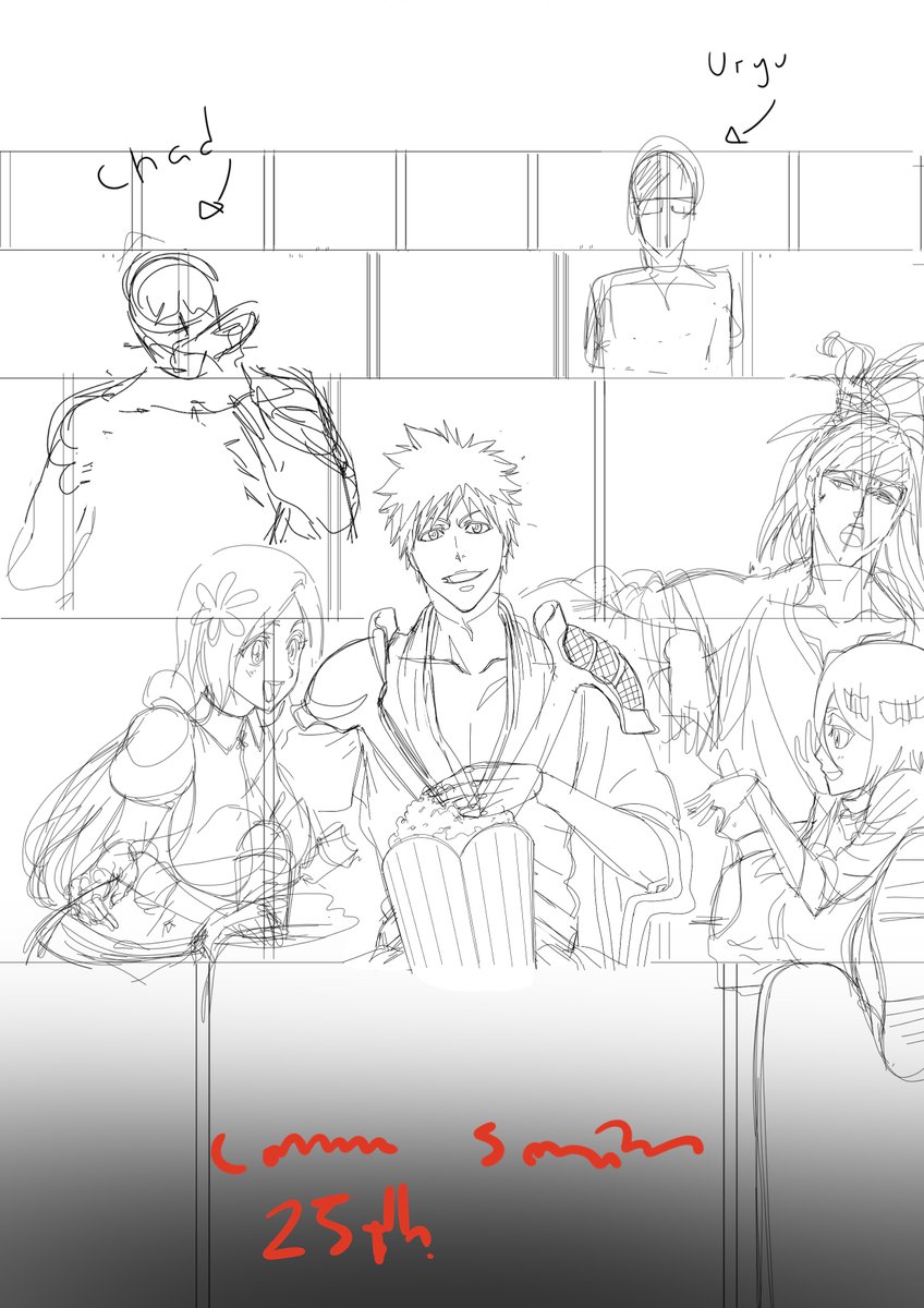 IchihimeDoodles's tweet photo. My original plan was to draw every character from the movie, but I ended up drawing just Team Karakura + Kon + RenRuki! (づ◡﹏◡)づ💟 https://t.co/VUnRtziti5