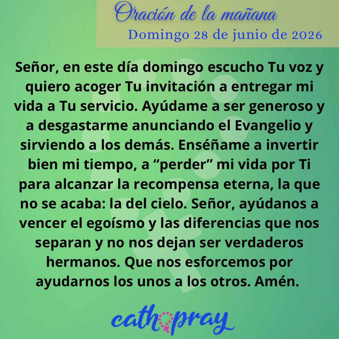 cathopray's tweet photo. Oración de la mañana. Domingo 28 de junio de 2026.

* Lecturas de hoy: https://t.co/iB0ZepJWZR

* Reflexión de hoy: https://t.co/aFbsQkvhhI

* Laudes de hoy: https://t.co/TMAnu33QIu https://t.co/ha82YZ6kHg