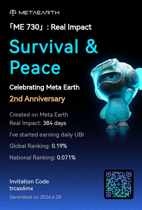 CRPTOSHAHY's tweet photo. 「ME 730」: Real Impact
I’ve started earning daily unconditional basic Income and helping more people do the same. Create your impact with us and win up to $20,000 in rewards! Join here:
https://t.co/h6vrY3CRI3
#ME730 #MetaEarth #MyMetaEarthStory https://t.co/HxGhyWlGHY