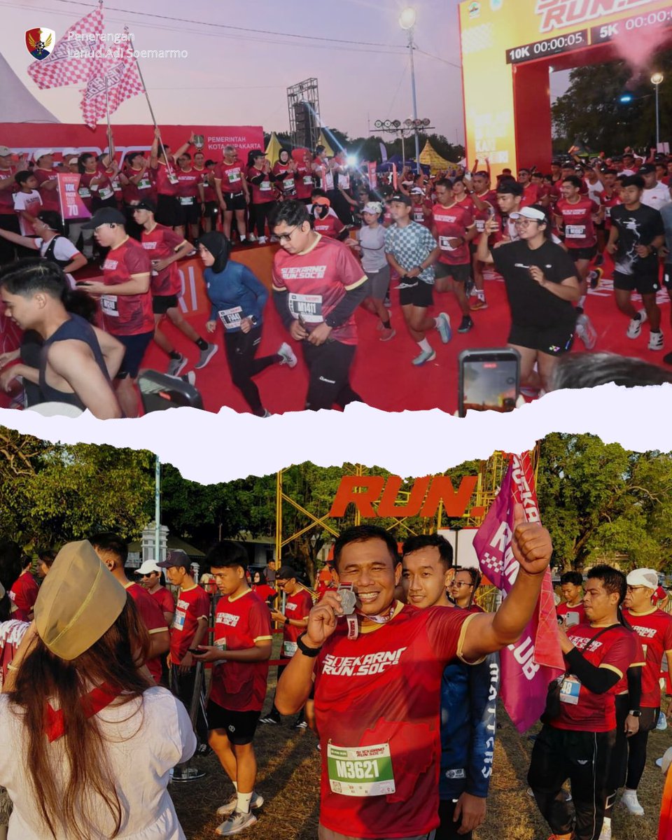 lanud_smo's tweet photo. Komandan Lanud Adi Soemarmo, Marsma TNI Henri Ahmad Badawi, S.M., M.M., M.Han., turut berpartisipasi dalam kegiatan Soekarno Run SOC 2026 yang mengusung tema "Berlari di Atas Kaki Sendiri". Kegiatan yang berlangsung di Alun-alun Utara Keraton Surakarta pada Minggu (29/6/2026). https://t.co/aKQZEODjc7