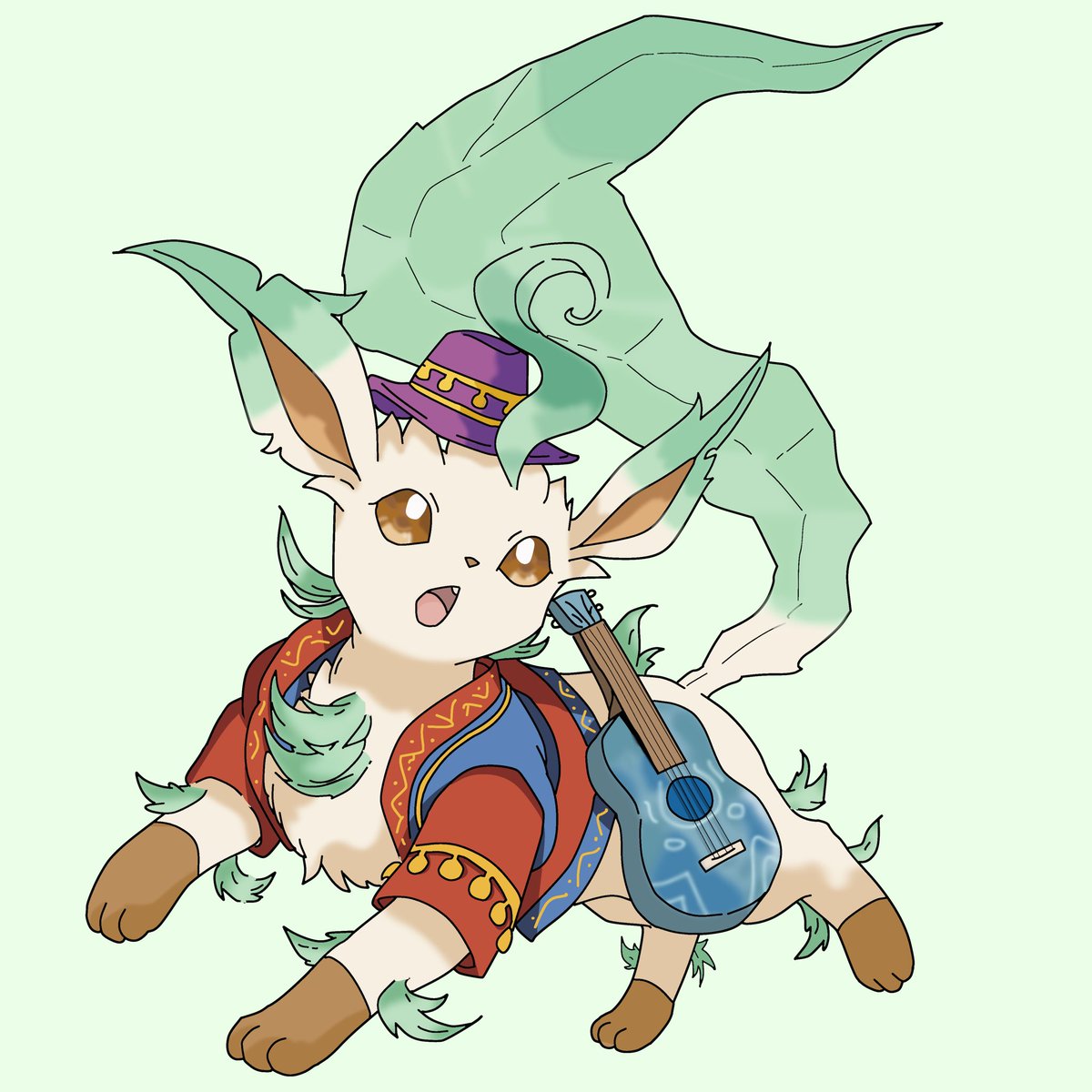 Hamsuke98's tweet photo. リーフィア🌱 
#リーフィア #ポケモン絵 #ポケモンイラスト https://t.co/K93TnWpRX1
