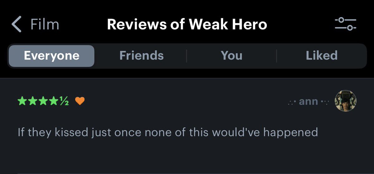 claudyshse's tweet photo. these reviews on weak hero are frying me https://t.co/tb8YV2t0DS