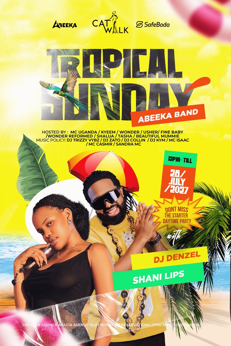 DenzelUG's tweet photo. Abeeka, Shani, Casmir, Denzel, Zato, Trizzy, Isaac, Kym, Collin and Sandra! 
Oh yes! @CatwalkKla is ablaze on a Sunday from midday … https://t.co/HFe8IkJ5Hi