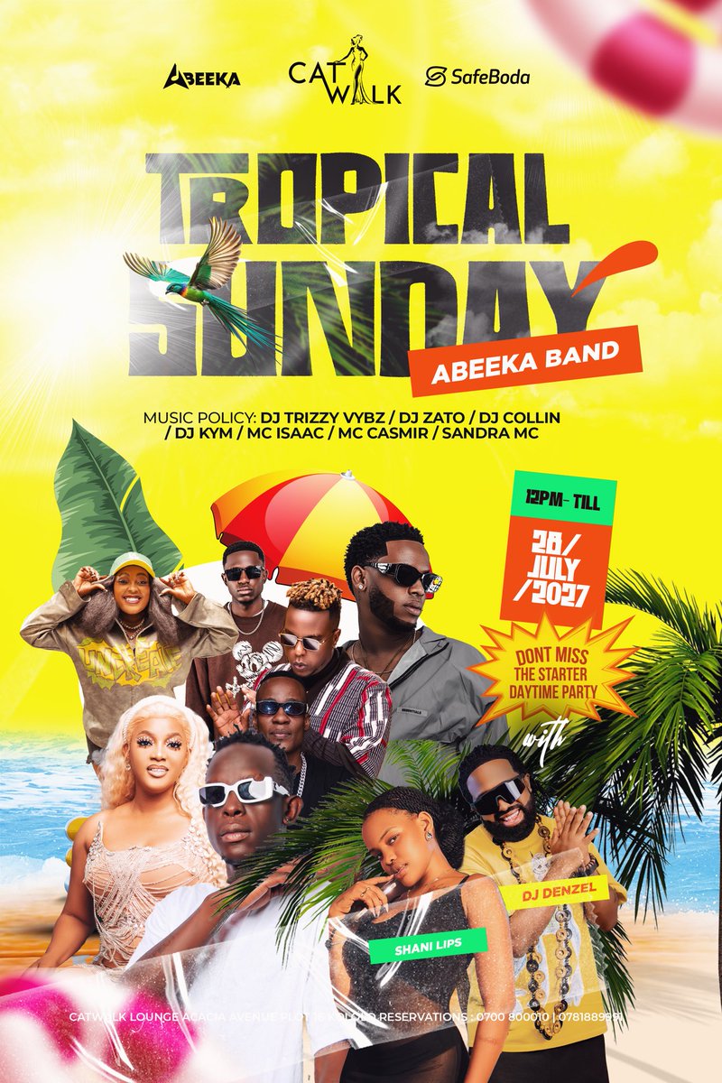 DenzelUG's tweet photo. Abeeka, Shani, Casmir, Denzel, Zato, Trizzy, Isaac, Kym, Collin and Sandra! 
Oh yes! @CatwalkKla is ablaze on a Sunday from midday … https://t.co/HFe8IkJ5Hi